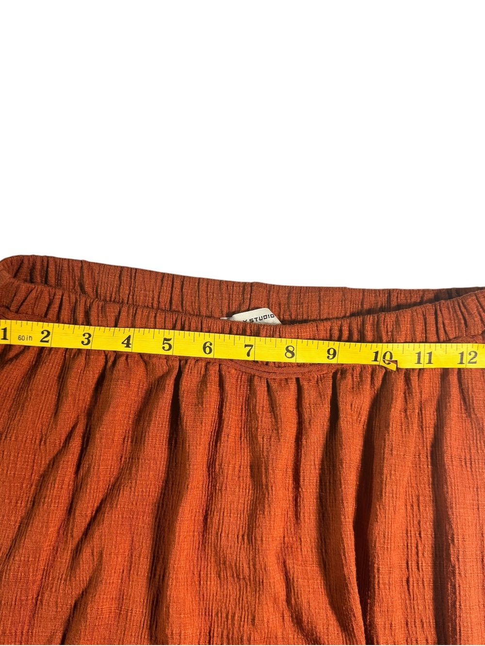Max Studio Rust Tiered Textured Maxi Skirt Size S Boho Peasant Hippie Comfort - Picture 4 of 9